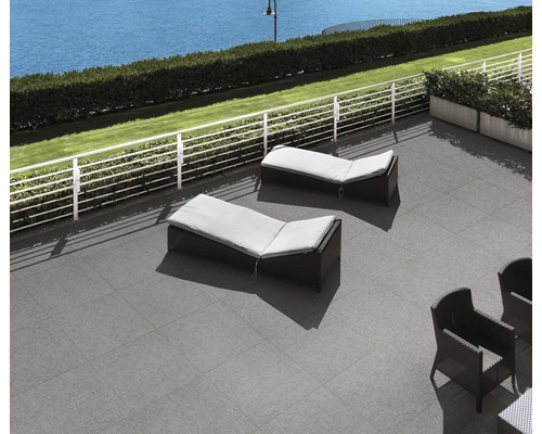 FLAIRSTONE Keramische terrastegel gerectificeerd steel grey, 60 x 60 x 2 cm