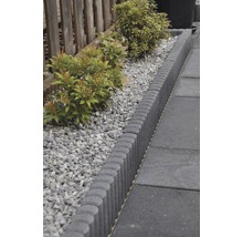 Tuinpad met gazonrandstenen, grind en planten