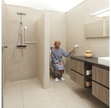 SECUCARE Wandgreep hoek 45° aluminium/mat wit