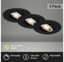 BRILONER LED Inbouwspot set 7048 Ø 90 mm zwart, 3 stuks-thumb-0 BRILONER LED Inbouwspot set 7048 Ø 90 mm zwart, 3 stuks-thumb-0