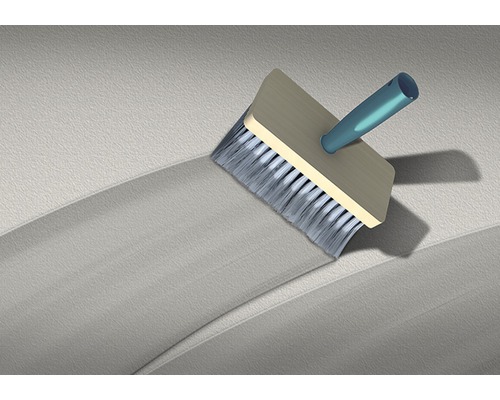 Behangborstel bij het aanbrengen van lijm op een muur