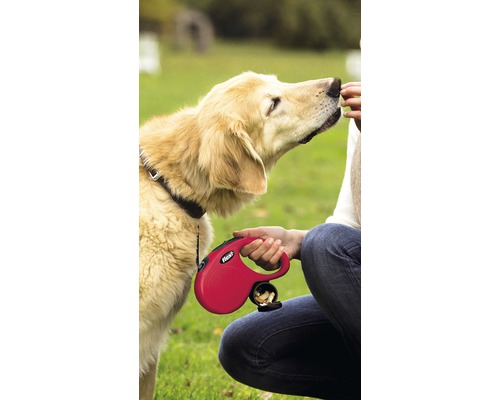 Hond aan de lijn wordt beloond met voer
