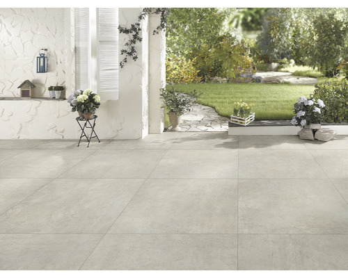 FLAIRSTONE Keramische terrastegel gerectificeerd garden zand, 90 x 90 x 2 cm