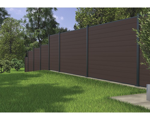 Tuinzicht met houten privacyscherm