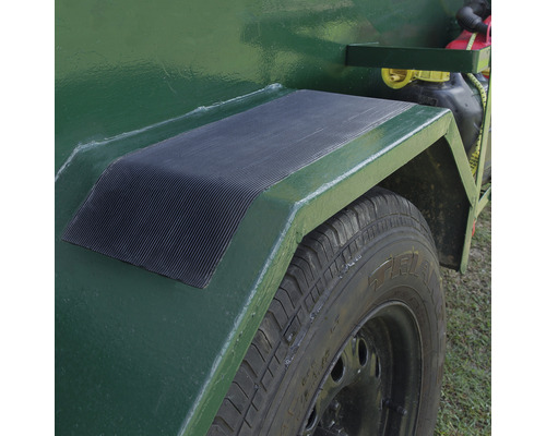 Detailopname van een aanhanger met band en spatbord