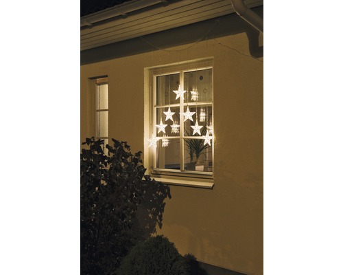 KONSTSMIDE Kerstverlichting LED gordijn 7 sterren warm wit 76,2 cm