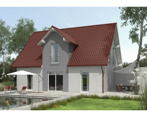 Huis met dakpannen, terras, tuin en zwembad