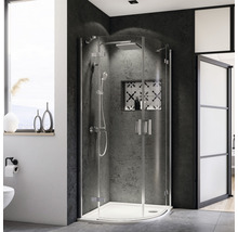 BREUER Douchecabine kwartrond Panorama chroom 90x90 cm mat glas