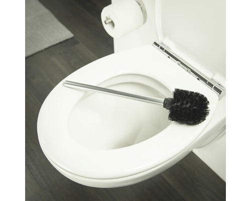 Afbeelding van een toilet met toiletborstel