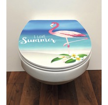 Toilet met toiletdeksel met flamingo motief