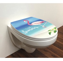 Toilet met toiletzitting met flamingo ontwerp