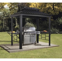 SOJAG BBQ-paviljoen Messina met hardtop dak paaldikte 12x12 cm, aluminium antraciet 292x179x262 cm