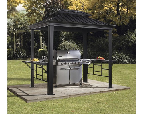 SOJAG BBQ-grillpaviljoen met hardtop dak aluminium antraciet 292x179x262 cm