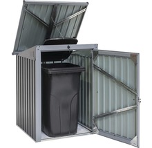 Afvalcontainerbox met open deksel en deur