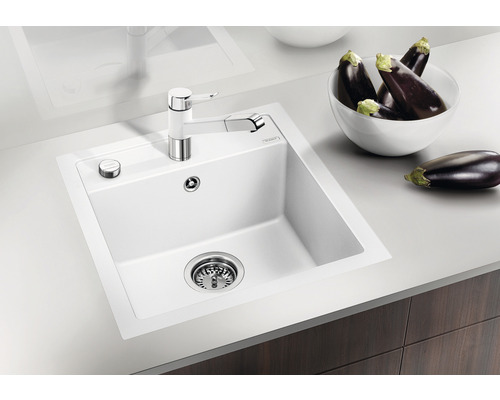 Silgranit keukenspoelbak met afdruipvlak en kraan