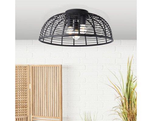 BRILLIANT Plafondlamp Crosstown Ø 57 cm bamboe zwart