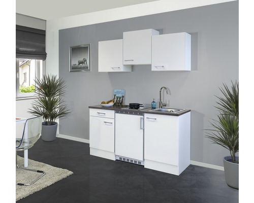 FLEX WELL Minikeuken met apparatuur Lucca wit mat 150,5x60 cm FLEX WELL Minikeuken met apparatuur Lucca wit mat 150,5x60 cm