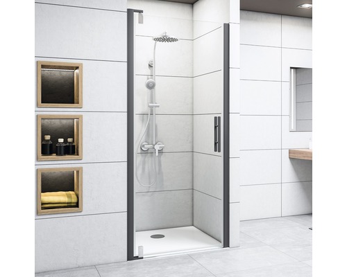 BREUER Nis douchedeur Europa Design scharnierzijde links 100x200 cm zwart Douchecabine met douche, kraan en opbergvakken in de badkamer