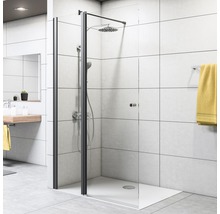 BREUER Douchewand met draaibaar element Entra montagezijde links 120x200 cm zwart