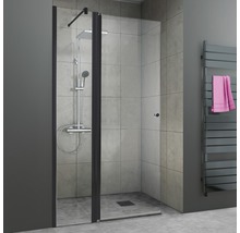 BREUER Douchewand met draaibaar element Entra montagezijde links 140x200 cm zwart