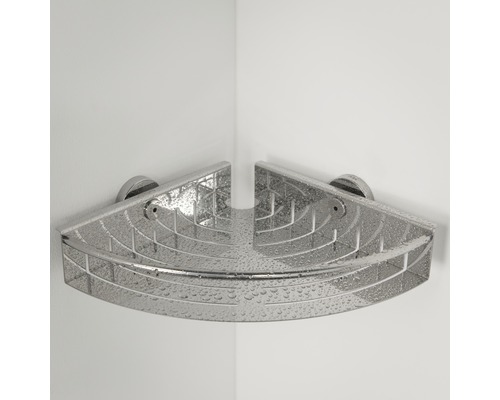 Metalen hoekrek voor wandmontage in de badkamer