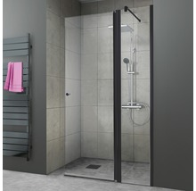 BREUER Douchewand met draaibaar element Entra montagezijde rechts 140x200 cm zwart