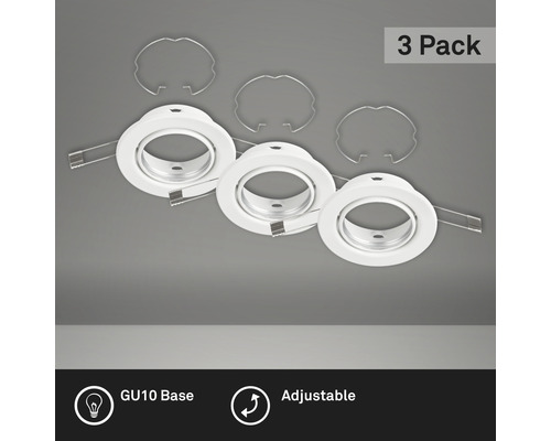 BRILONER Inbouwring set 7110 Ø 86 mm wit (excl. lichtbron), 3 stuks BRILONER Inbouwring set 7110 Ø 86 mm wit (excl. lichtbron), 3 stuks