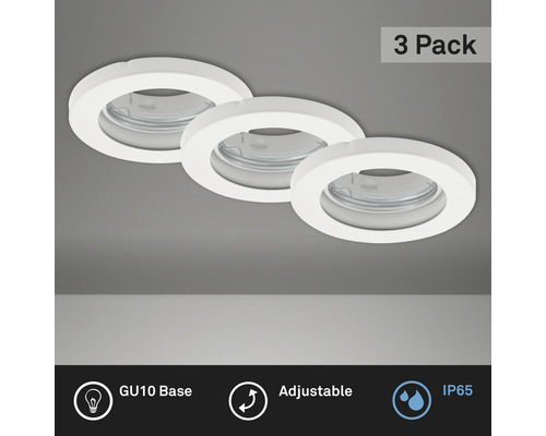 BRILONER Inbouwspot set 7181 Ø 85 mm wit, 3 stuks BRILONER Inbouwspot set 7181 Ø 85 mm wit, 3 stuks