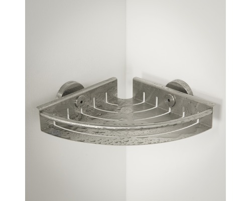 Metalen hoekrek voor montage in de douche