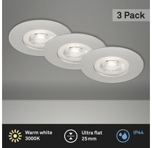 Drie LED inbouwspots in een set