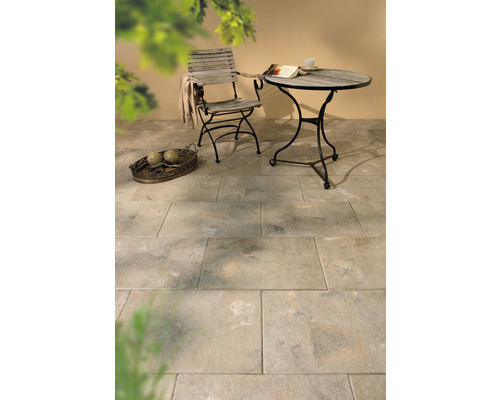 DIEPHAUS Terrastegel iStone Basic met facet schelpkalk, 40 x 40 x 4 cm