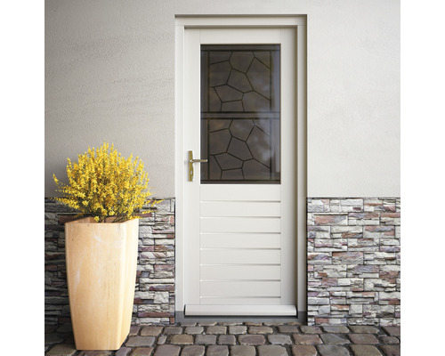 Witte deur met glazen inzetstuk en modern ontwerp