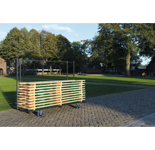 Transportwagen met houten panelen voor bouwbenodigdheden