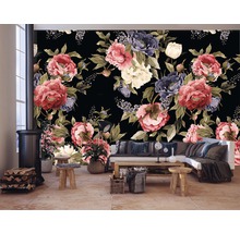 Decoratieve wanddecoratie met bloemenpatroon, woonkamersfeer