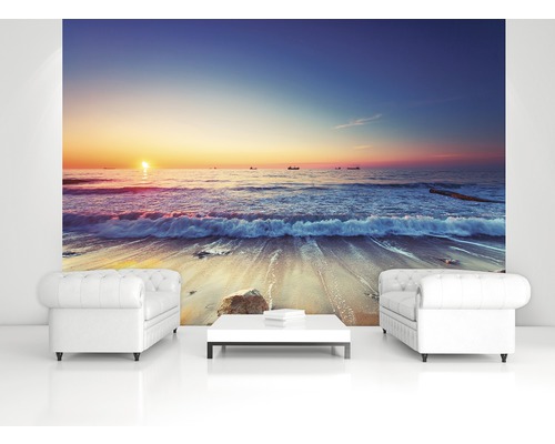 Wandafbeelding met zeegezicht in de woonkamer