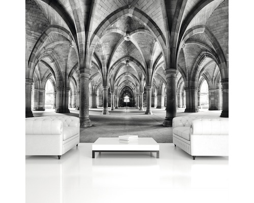 Fotobehang met afbeelding van een historische hal met zuilen