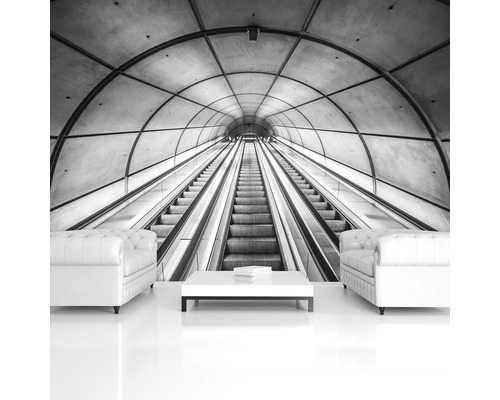 Fotobehang met een roltrap in een metrostation