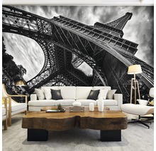 Woonkamer met fotobehang van de Eiffeltoren