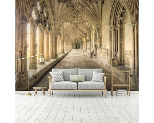 Fotobehang met een zuilengalerij in een gebouw