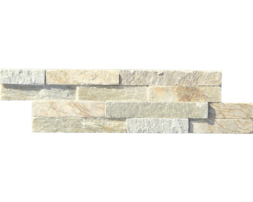 Steenstrip kwartsiet kleurrijk beige 10 x 40 cm Natuurstenen wandbekleding