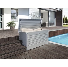 BIOHORT Opbergbox 130 staal zilver 460 L, 134x62x71 cm