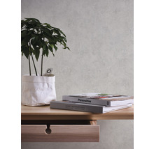 Decoratief behang met plant in pot, boeken en nachtkastje