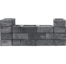 DIEPHAUS Kolomsteen kwartsiet grijs-zwart genuanceerd 37,5x37,5x20 cm-thumb-2