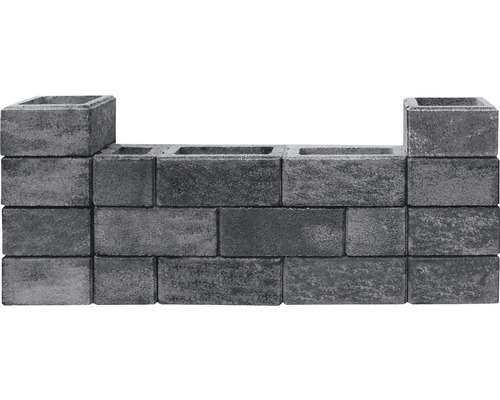 Muur van betonblokken