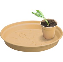 Kunststof bloempot onderschotel met potplant