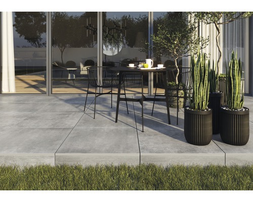 FLAIRSTONE Keramische terrastegel Urban Grafit 60 x 60 x 2 cm gerectificeerde rand FLAIRSTONE Keramische terrastegel Urban Grafit 60 x 60 x 2 cm gerectificeerde rand