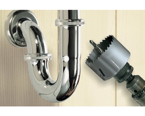 Sifon en gatenzaag voor sanitaire installaties