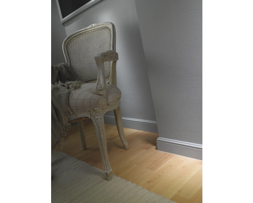 Decoratieve stoel met armleuningen, deken en houten vloer