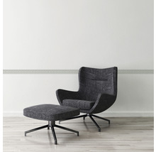 Moderne fauteuil met voetenbank en draaivoet.