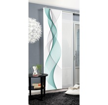 HOME FASHION Paneelgordijn Opalia wit/turquoise 60x245 cm